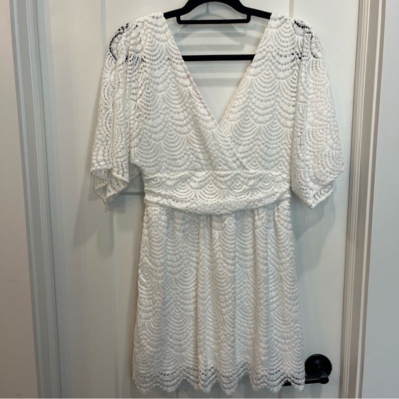 Lilly Pulitzer Parigi Skort‎ Romper Resort White Scalloped Lace Size Medium NWT! - Picture 8 of 11